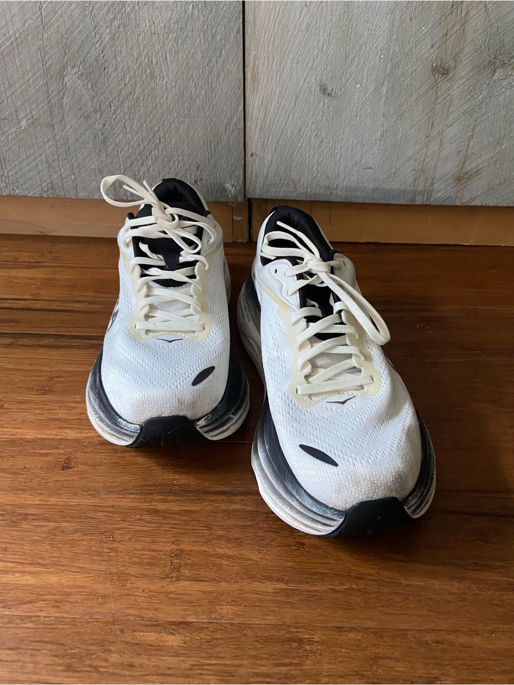 Men's HOKA White and Black Running Shoes - Lightweight Comfort